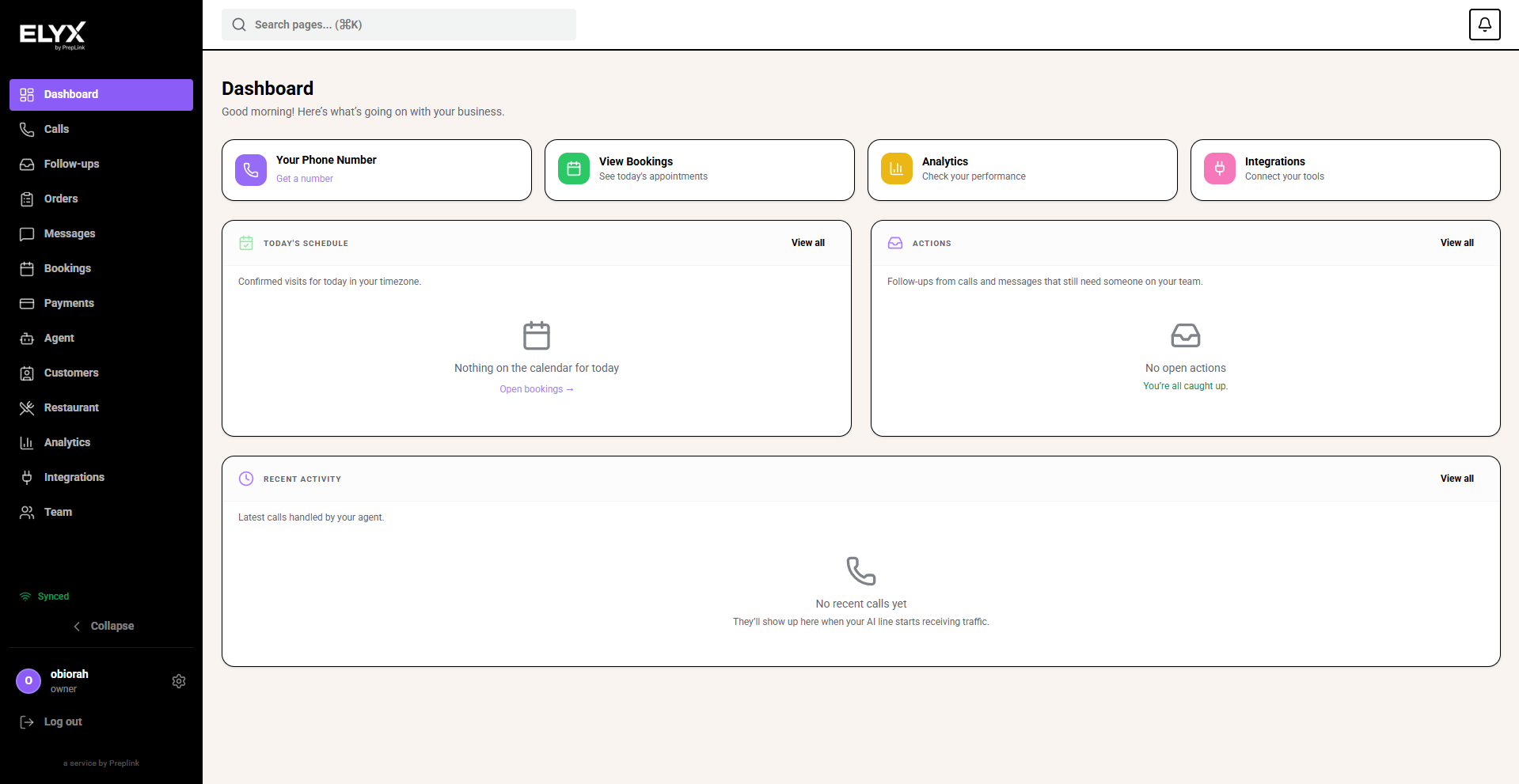Dashboard overview