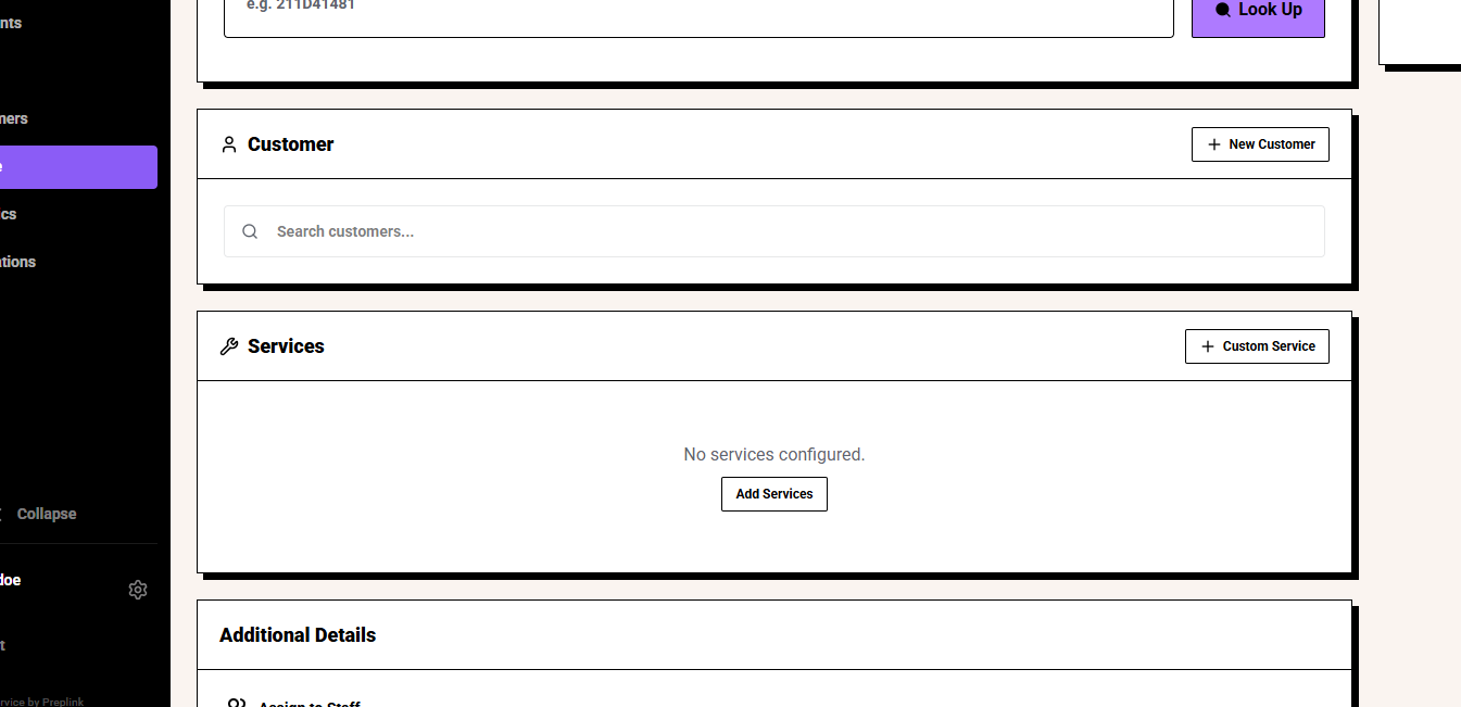 Garage invoice customer and line items