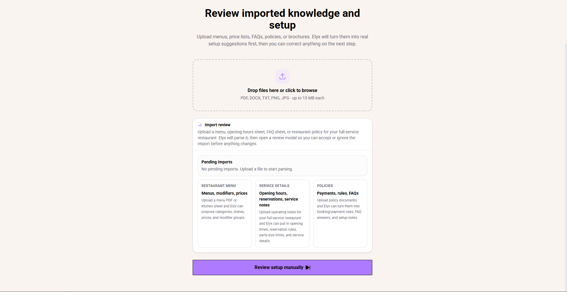 Review imported knowledge
